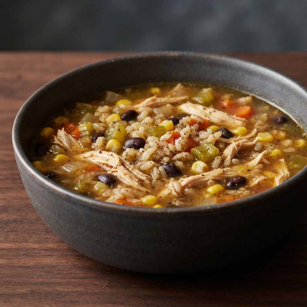 Hearty Chicken Soup with Brown Rice
