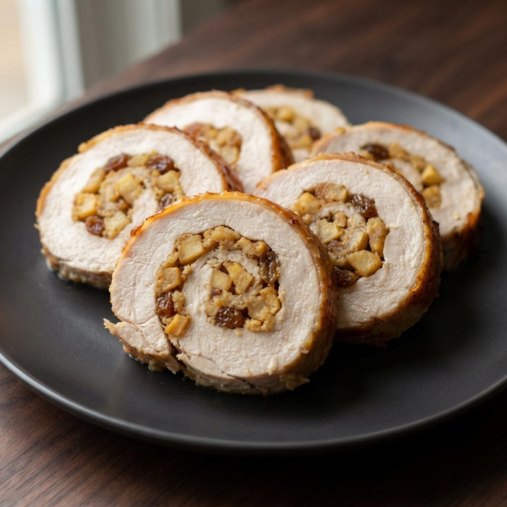 Rolled Turkey Breast with Apple–Raisin Stuffing
