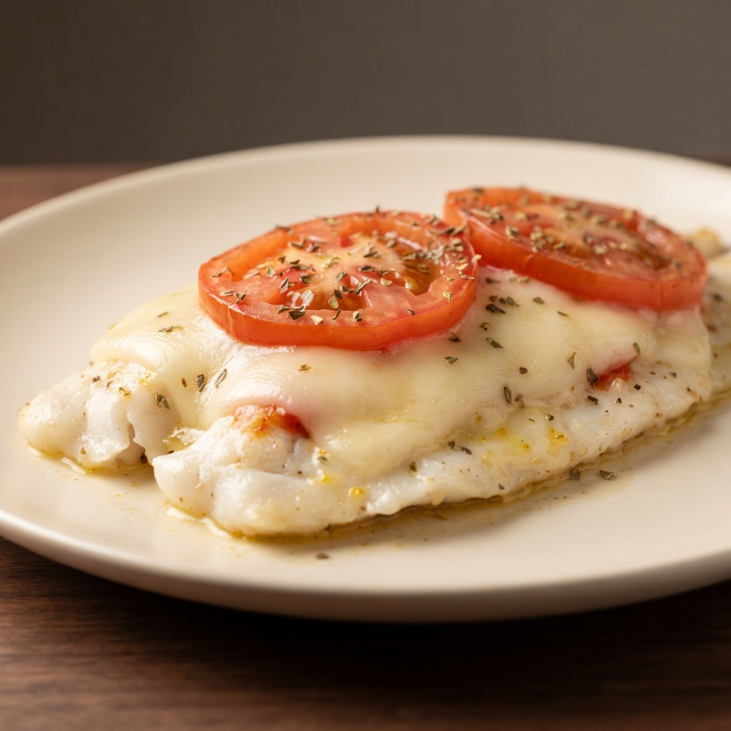 Lemon-Tomato Smothered Tilapia with Swiss