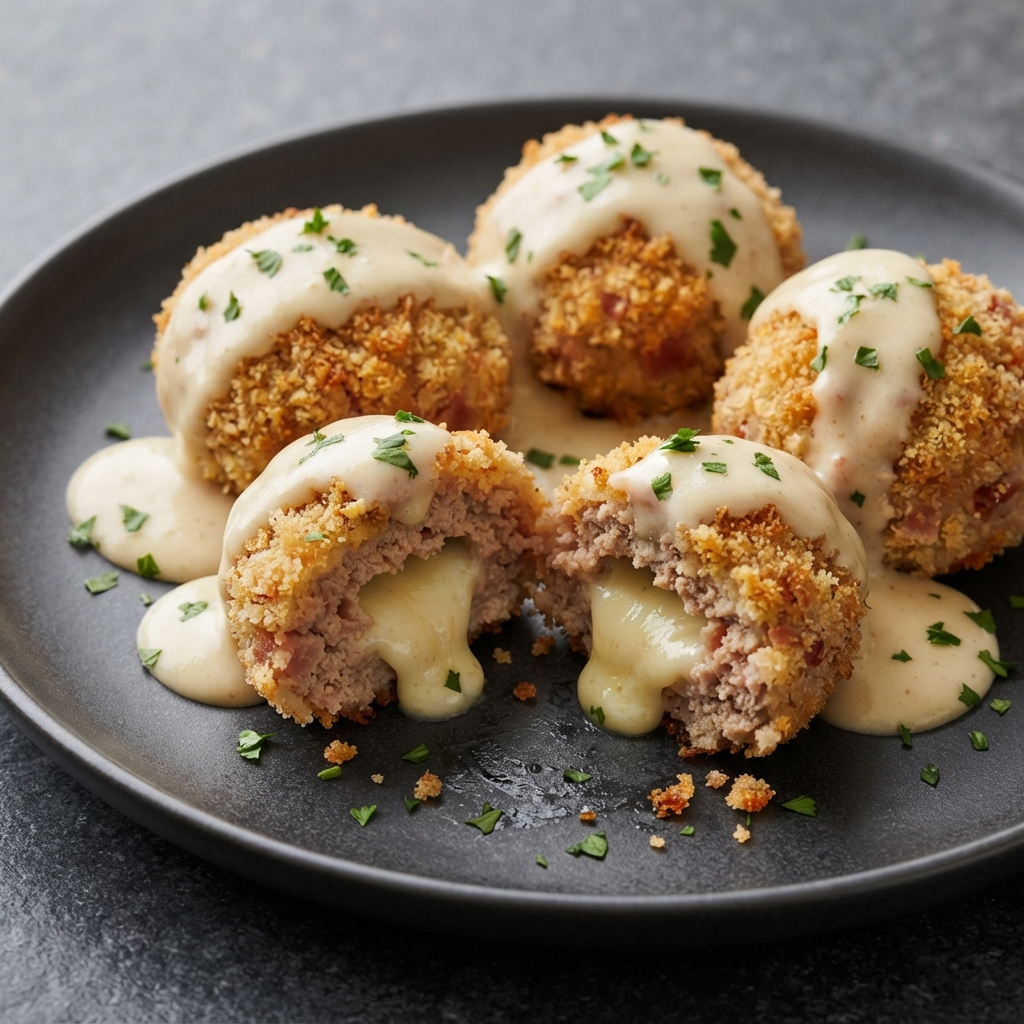 Chicken Cordon Bleu–Style Meatballs