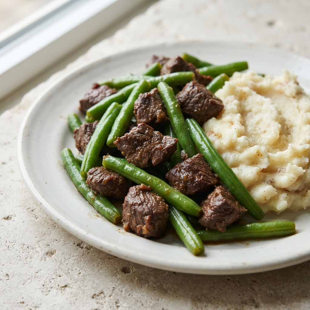 Crockpot Cured Venison with Green Beans