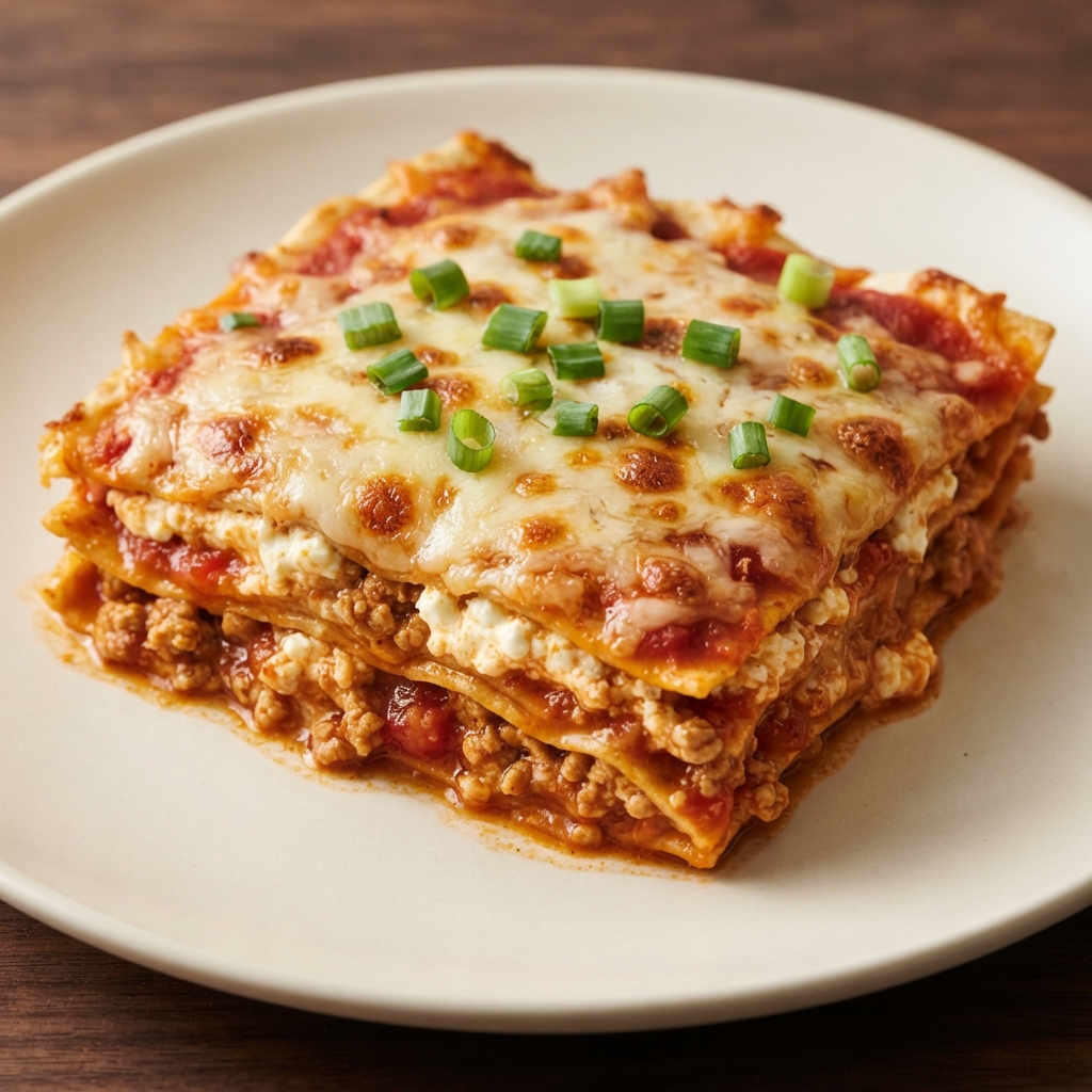 Layered Turkey Enchilada Casserole