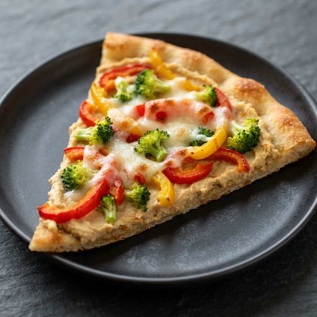 Veggie Hummus Flatbread Pizza