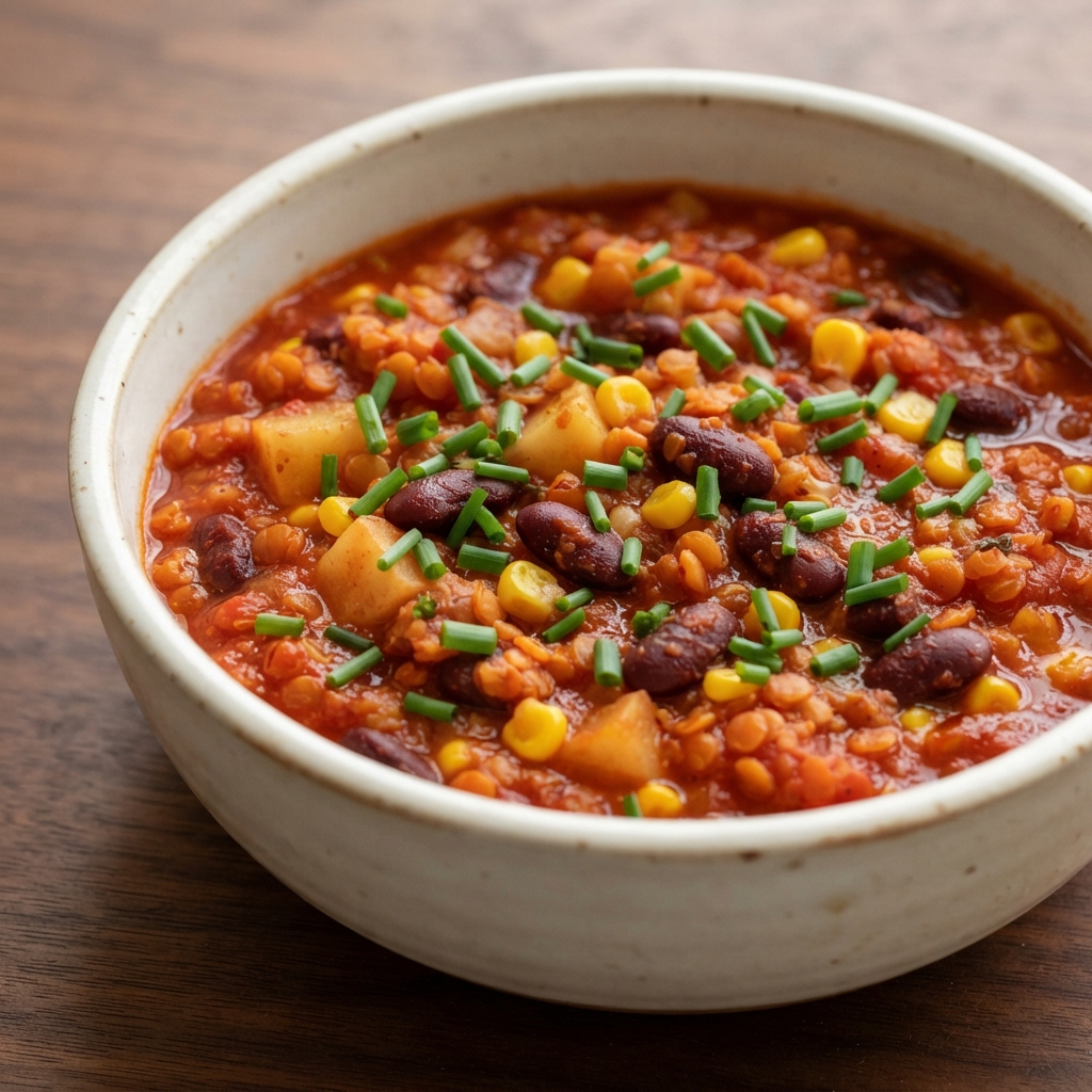 Weeknight Vegan Bean & Lentil Chili