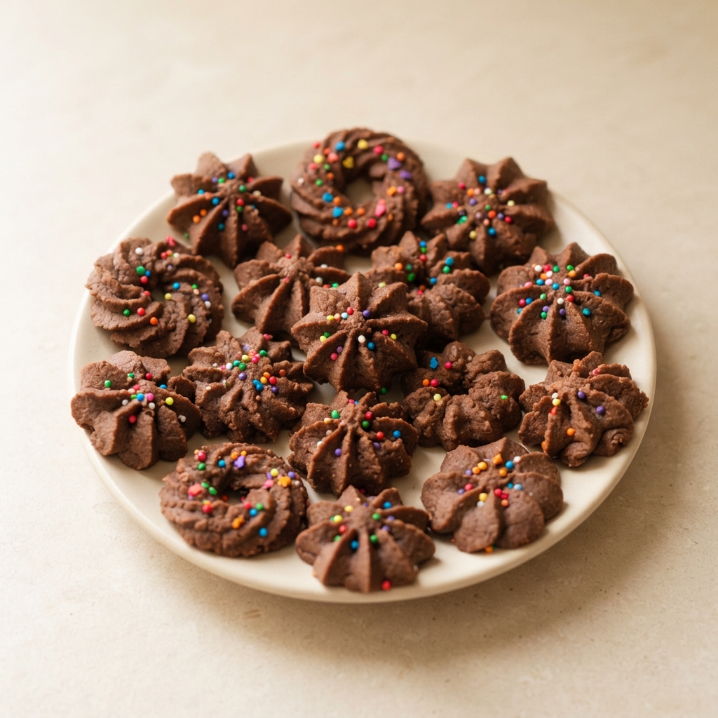Chocolate Spritz Press Cookies