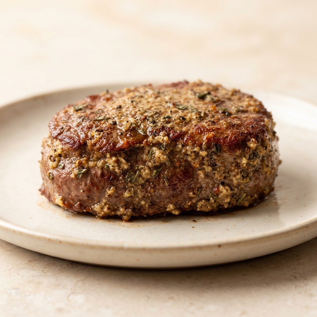 Horseradish-Dijon Crusted Beef Tenderloin Steaks