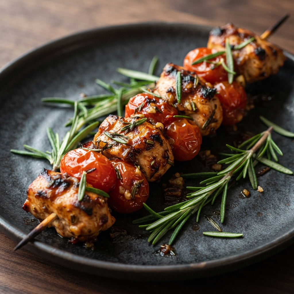 Rosemary Tomato-Glazed Chicken Skewers
