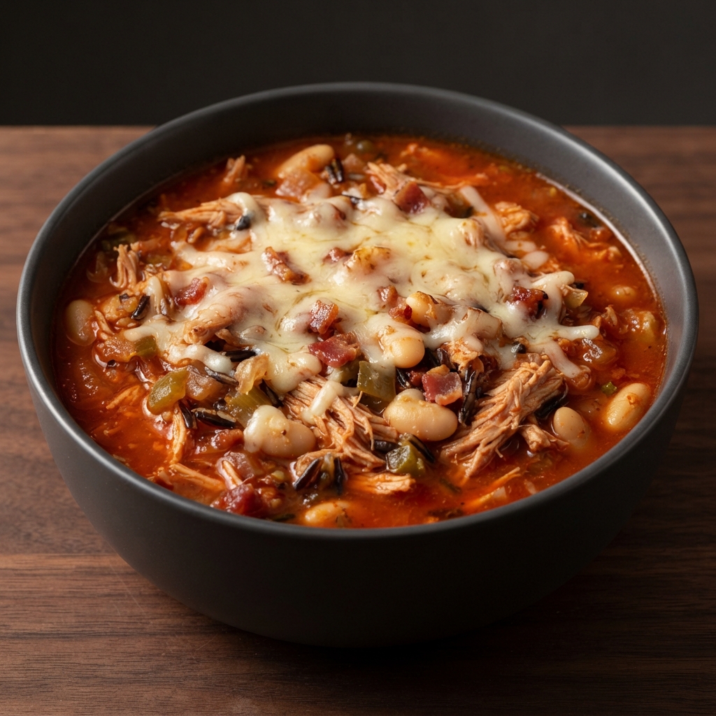 Slow-Cooked Pork Chili with Bacon and Beans