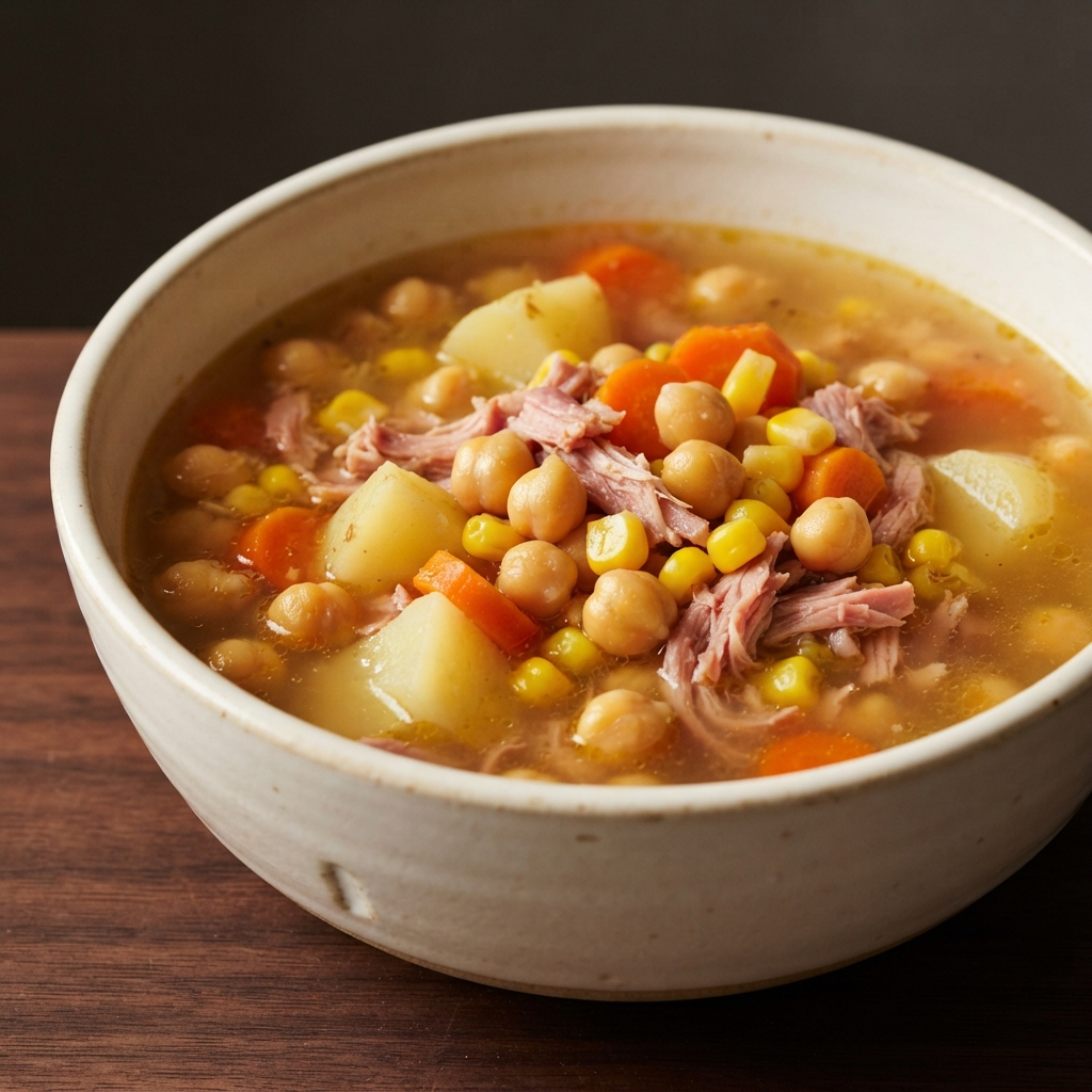 Slow Cooker Ham and Chickpea Soup