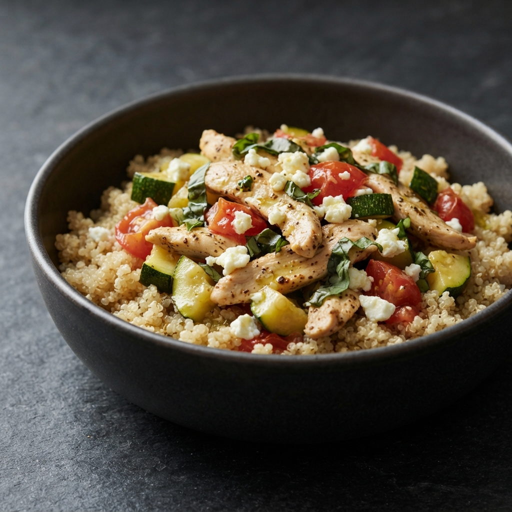 Quinoa Bowl with Chicken and Garden Vegetables