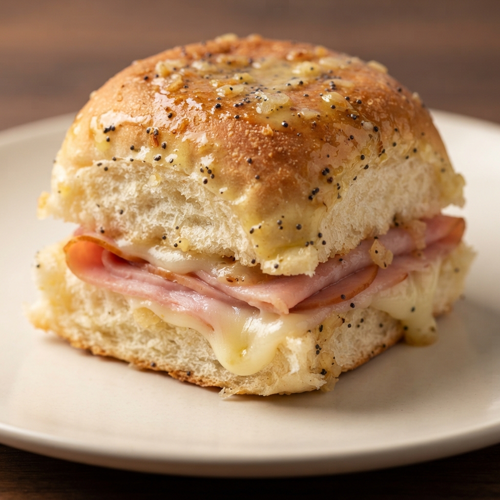 Oven-Baked Ham and Swiss Party Sliders