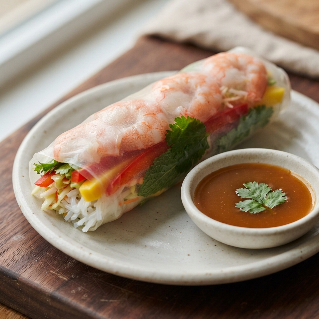 Shrimp Rice Paper Rolls with Fresh Herbs