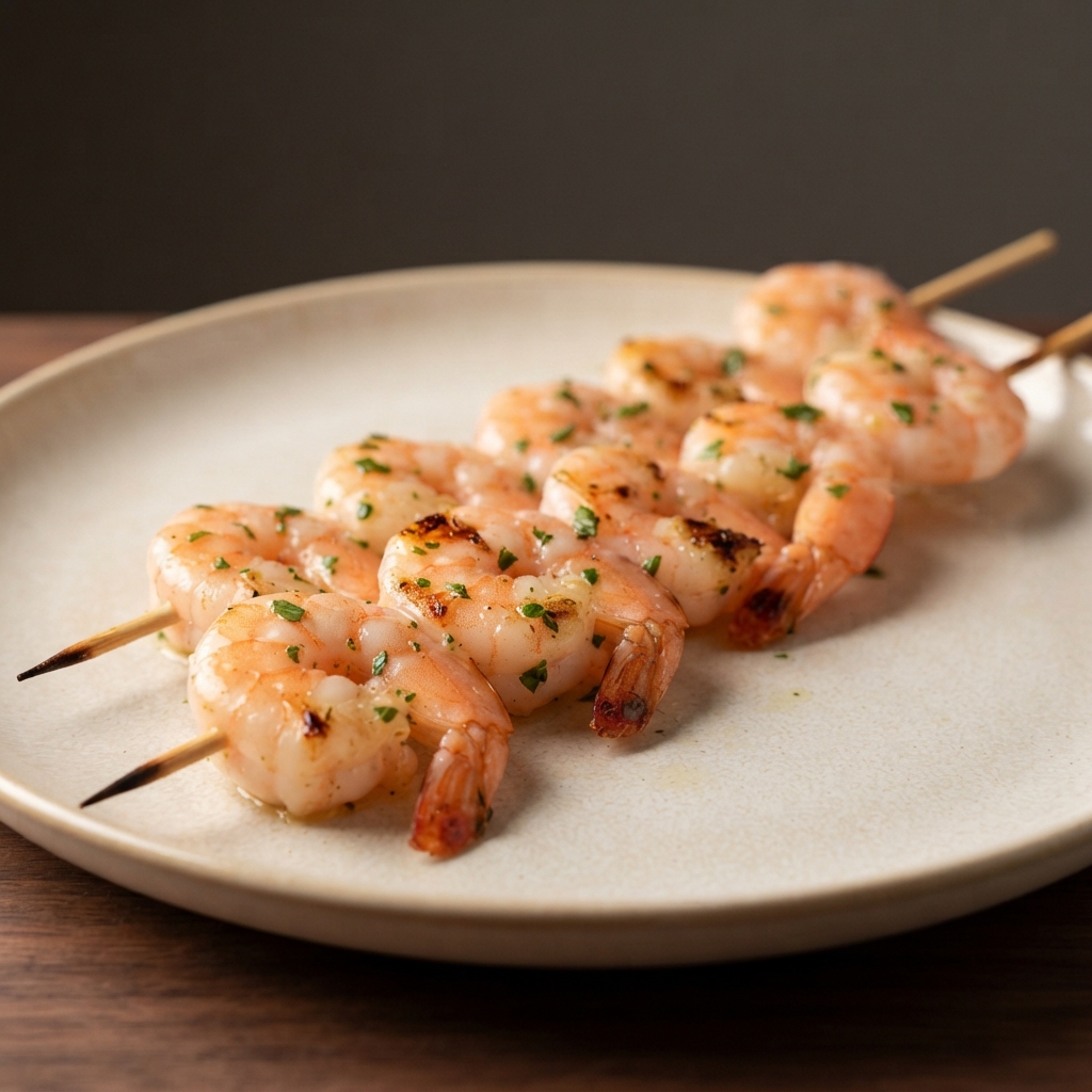 Garlic-Lemon Grilled Shrimp Skewers