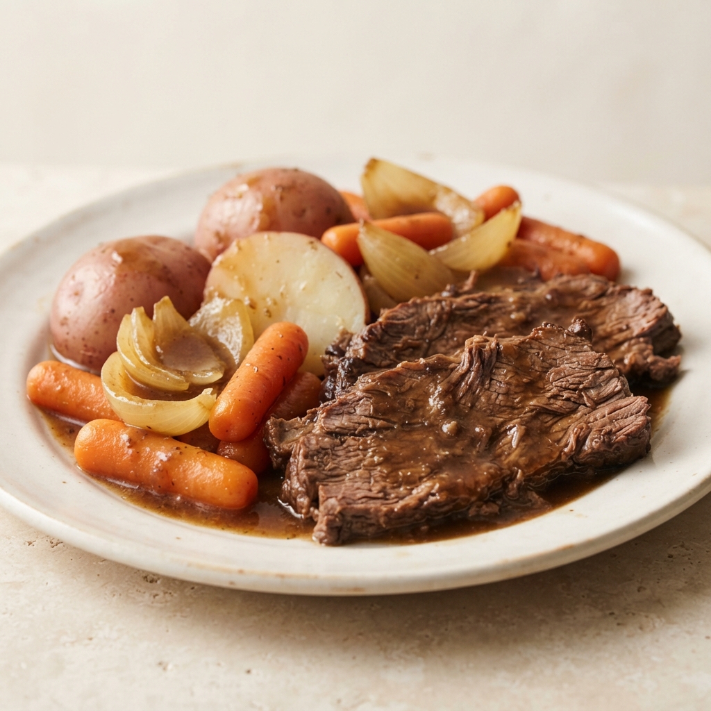 Crockpot Chuck Roast with Rich Pan Gravy