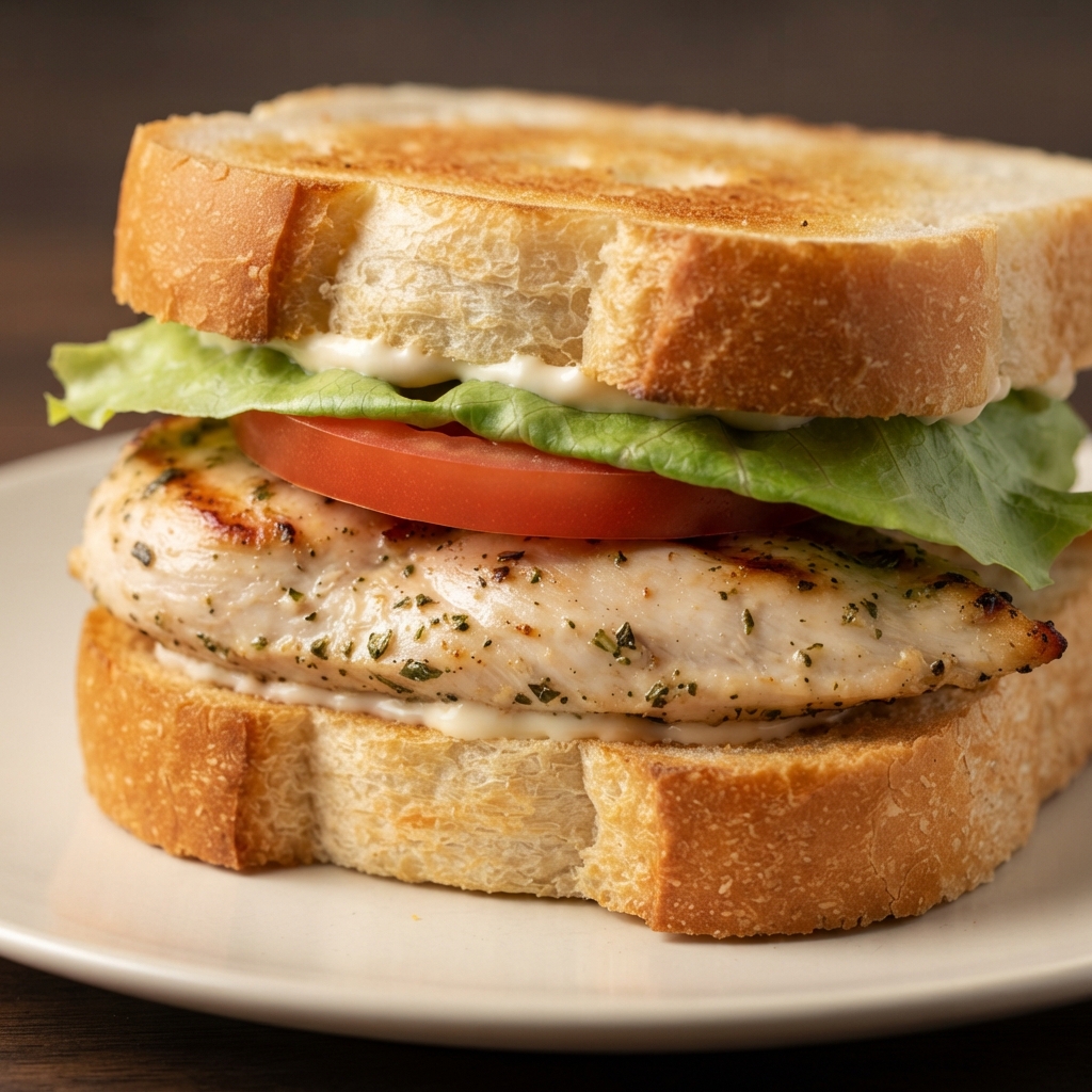 Marinated Grilled Chicken Sandwiches on French Bread