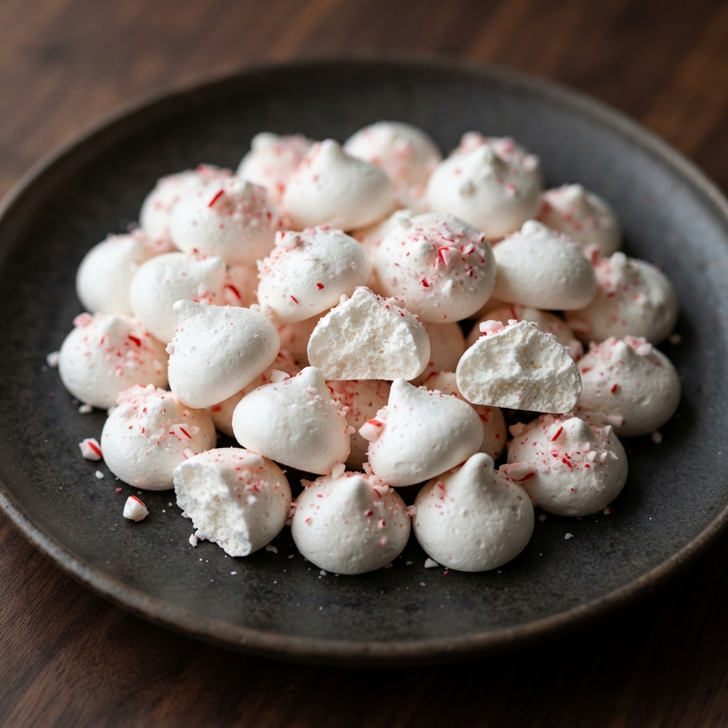 Candy Cane Peppermint Meringues