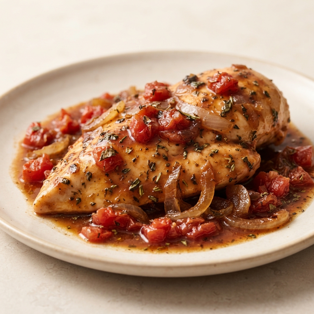 Balsamic-Braised Tomato Herb Chicken