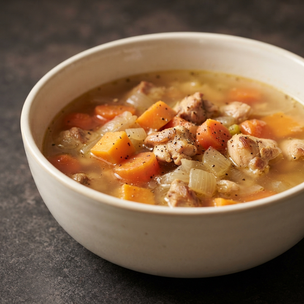 Comforting Chicken and Sweet Potato Broth Soup