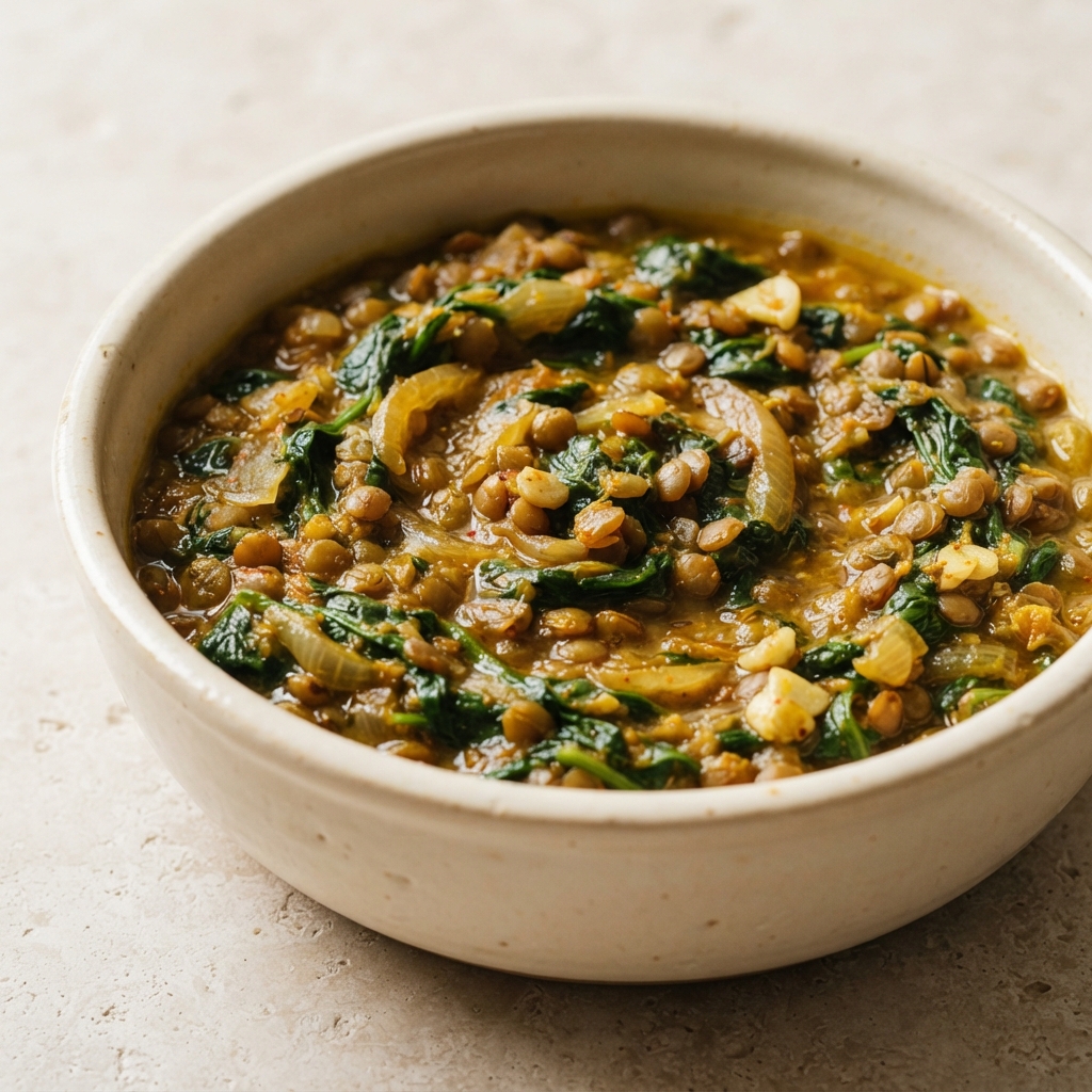 Spiced Indian Lentils with Spinach