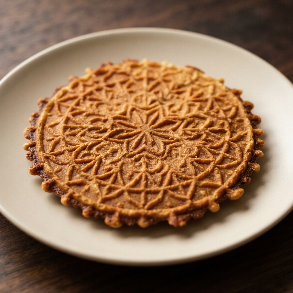 Spiced Gingerbread Pizzelle Cookies