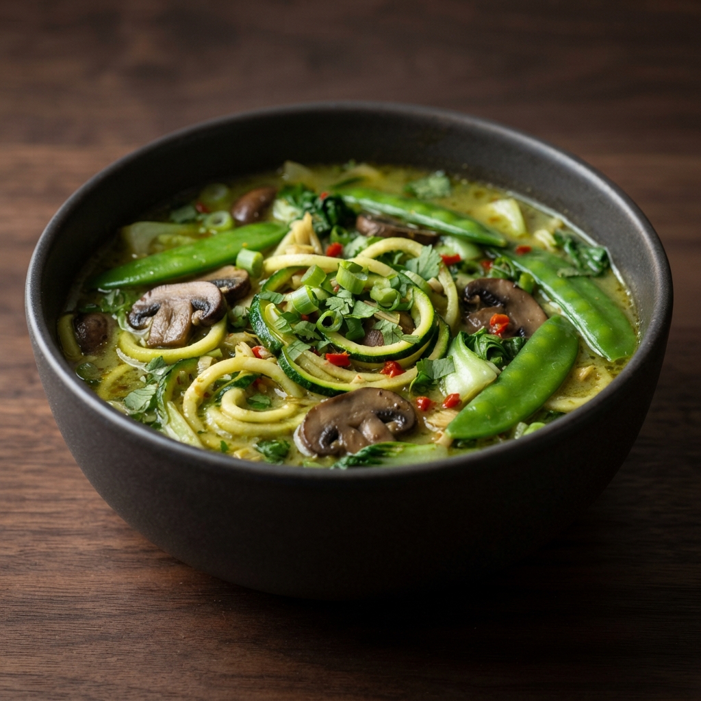 Zucchini Noodle Lemongrass Curry Broth