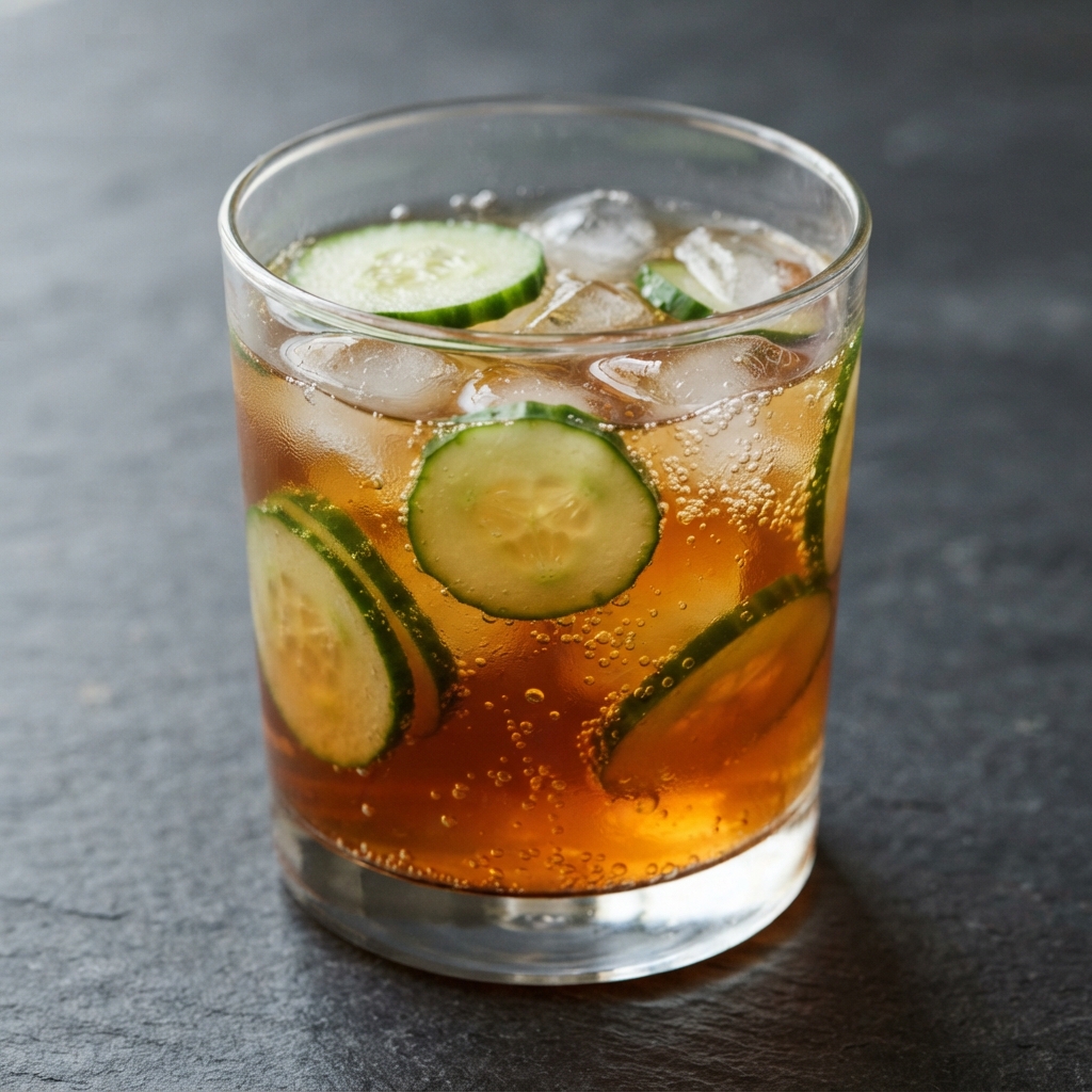 Sparkling Cucumber Black Tea Refresher