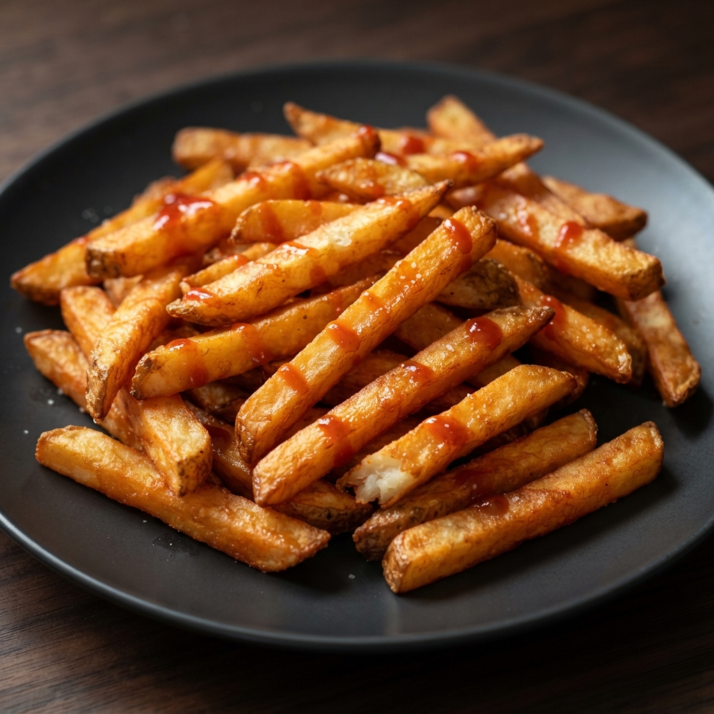Crispy Air-Fried Sriracha Potato Fries