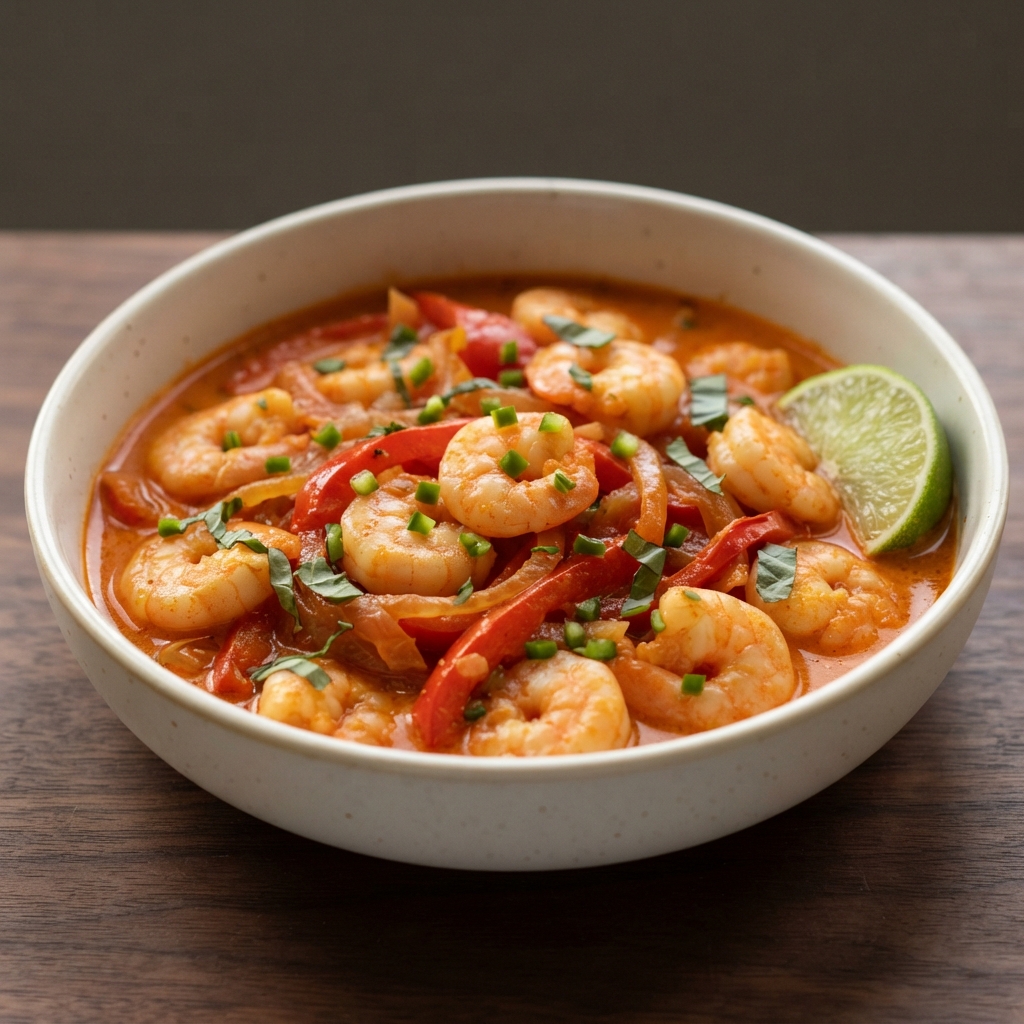 Shrimp in Red Coconut Curry