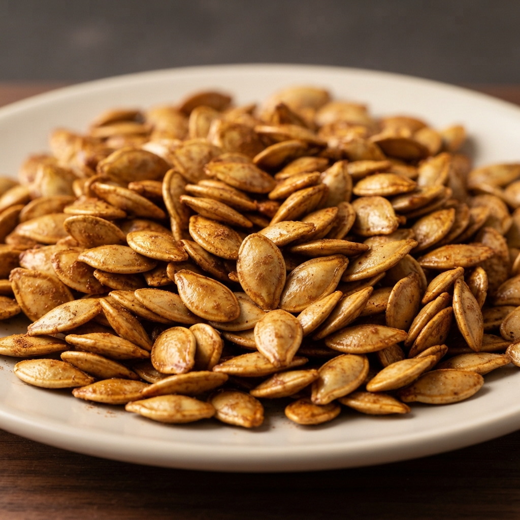 Maple-Cinnamon Roasted Pumpkin Seeds