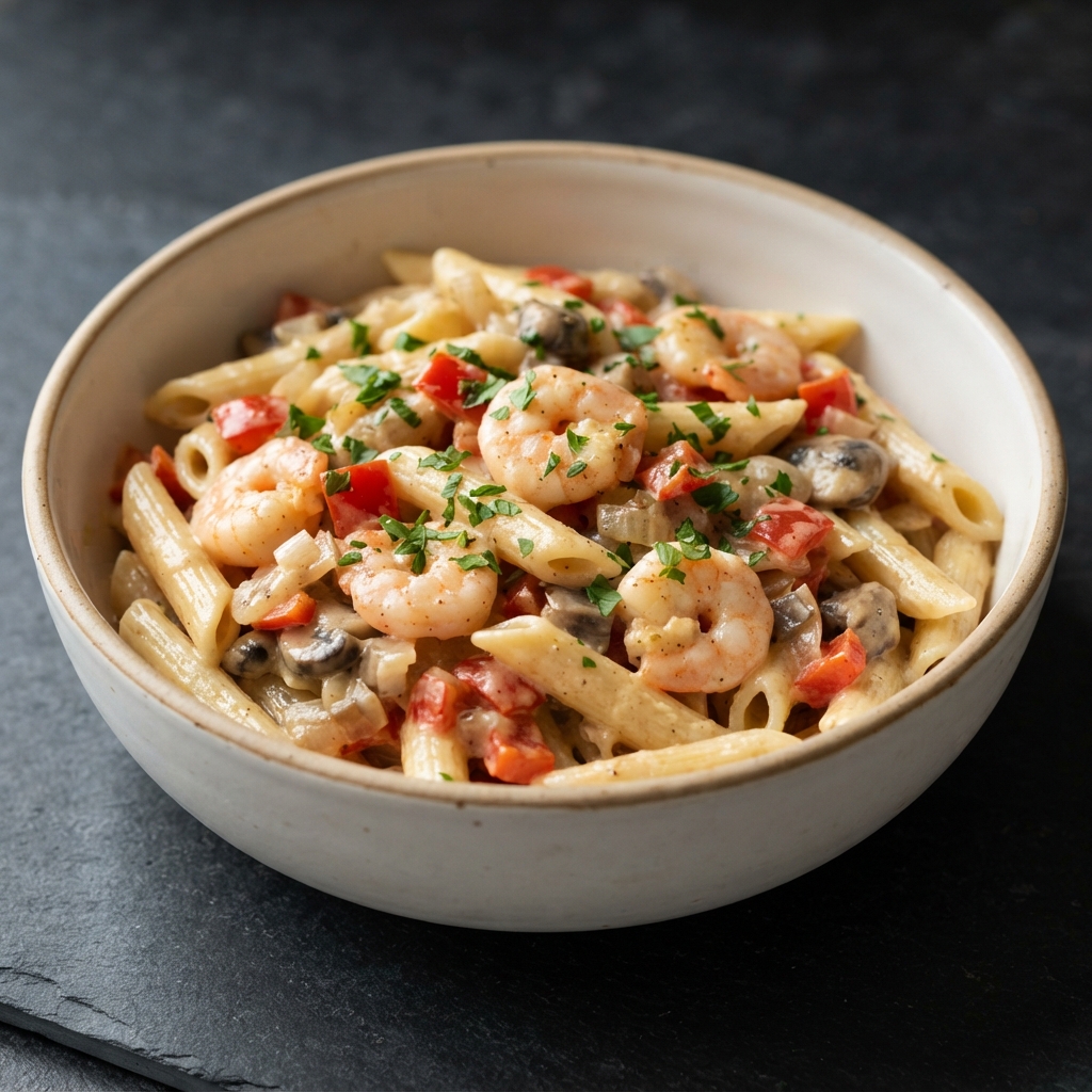 Cajun-Style Shrimp Alfredo with Peppers