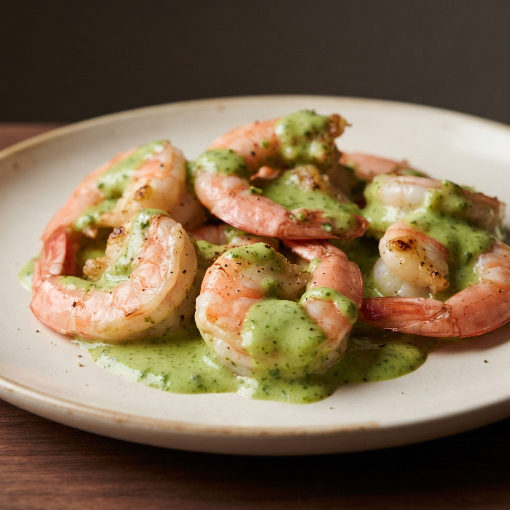 Shrimp Cocktail with Beetlejuice Green Aioli