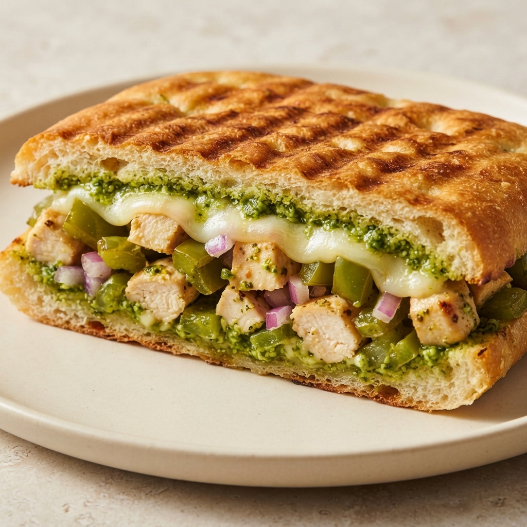 Grilled Chicken Pesto Panini Sandwiches
