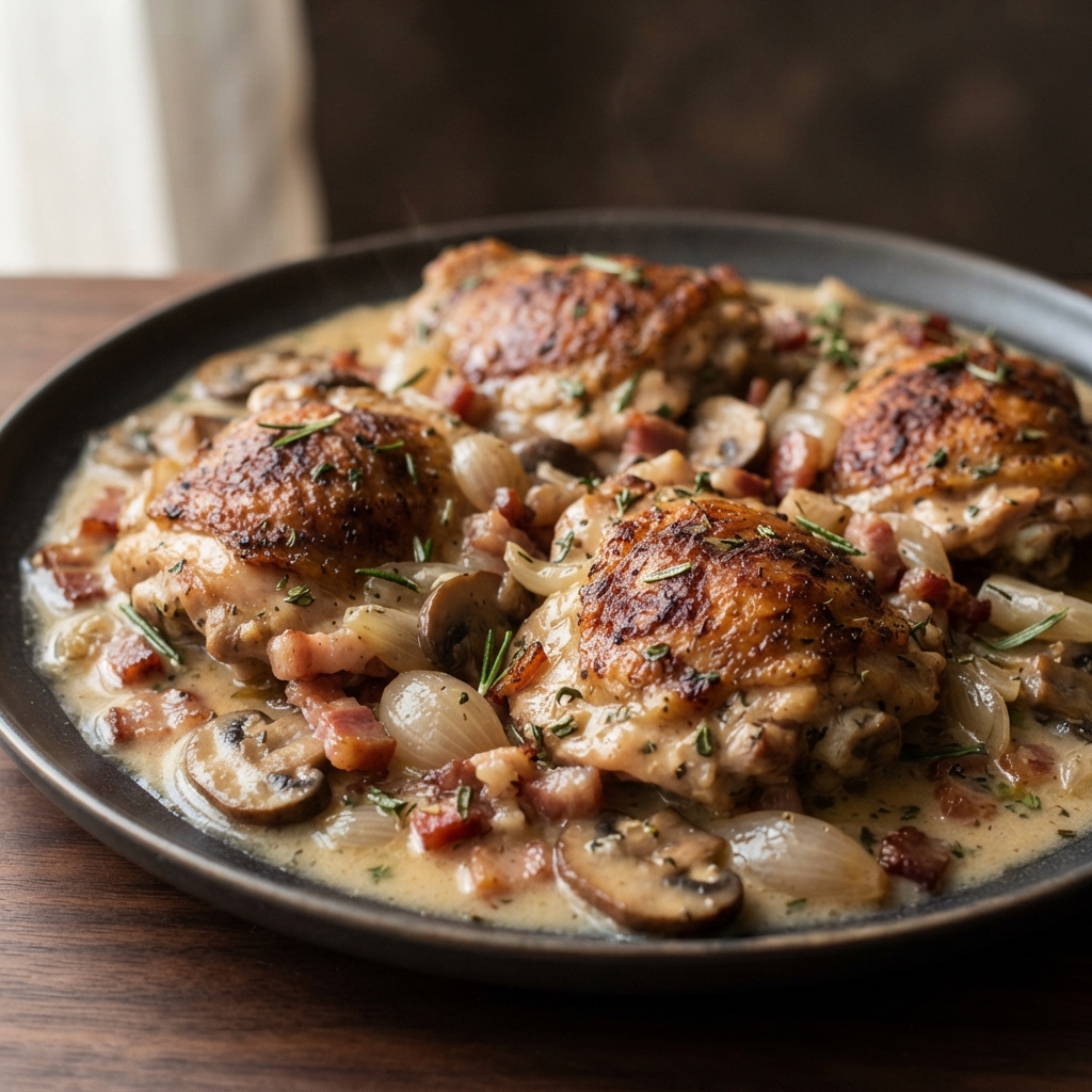 Chicken in White Wine with Rosemary and Thyme