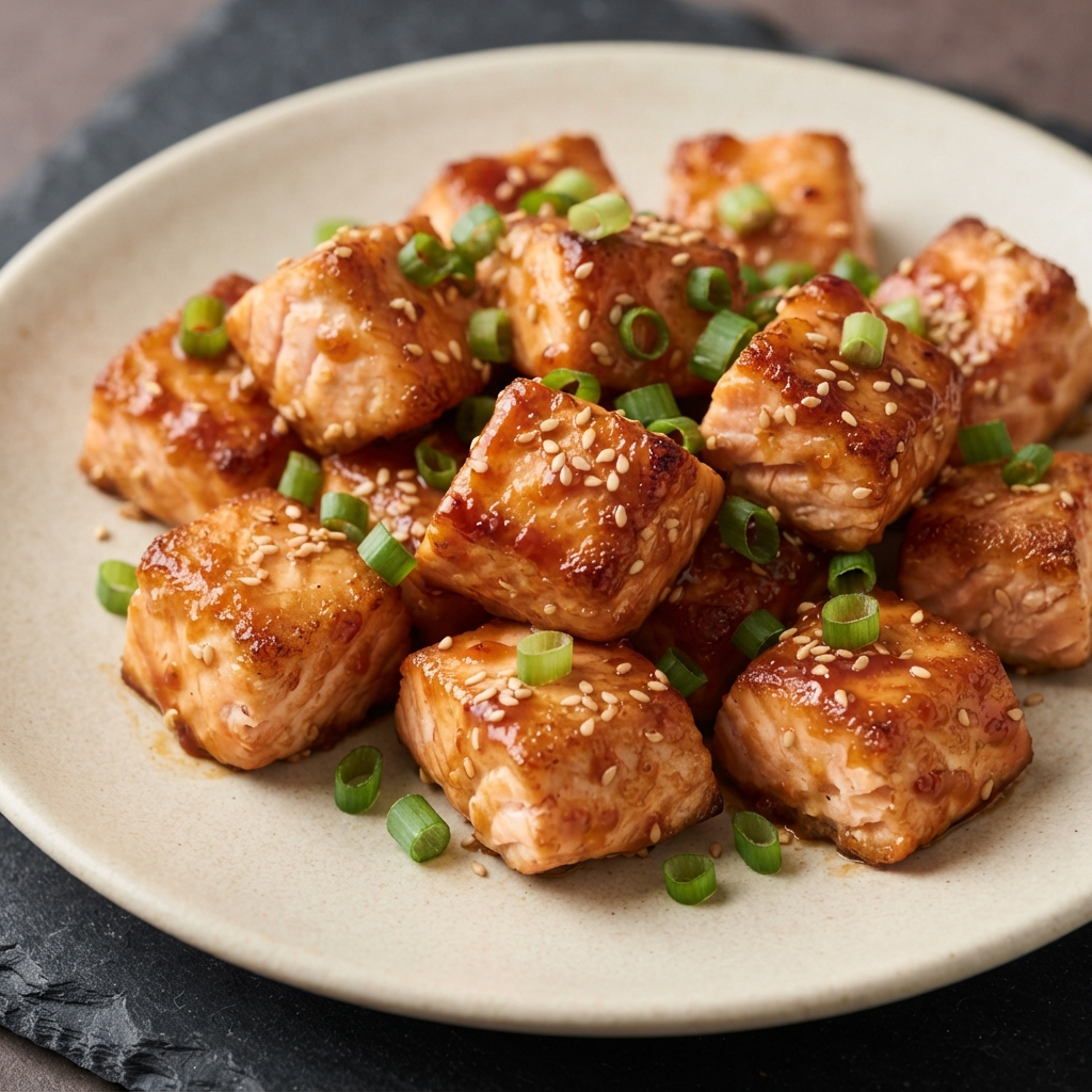 Air-Fried Honey Sriracha Salmon Nuggets