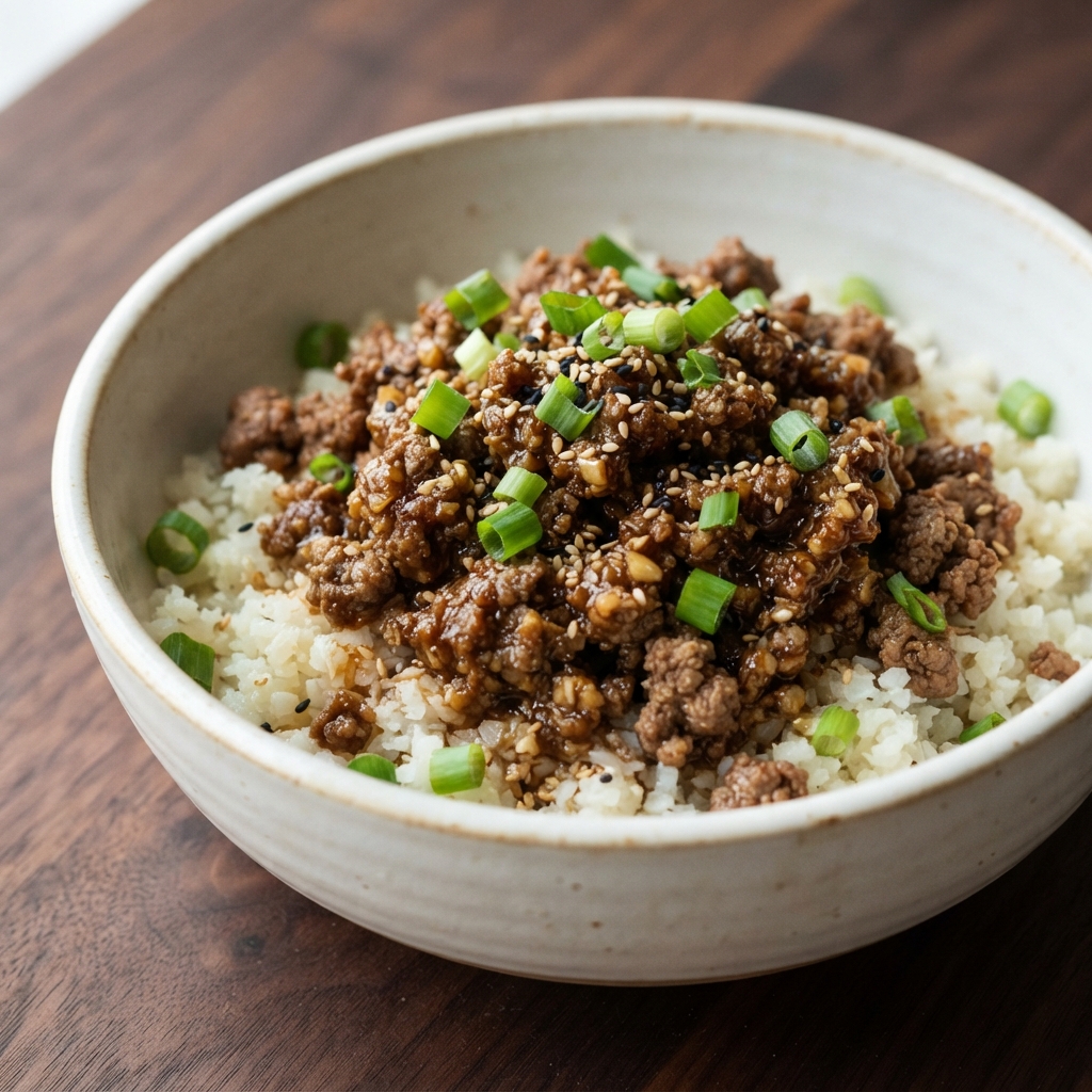 Quick Keto Korean-Style Beef with Cauliflower Rice