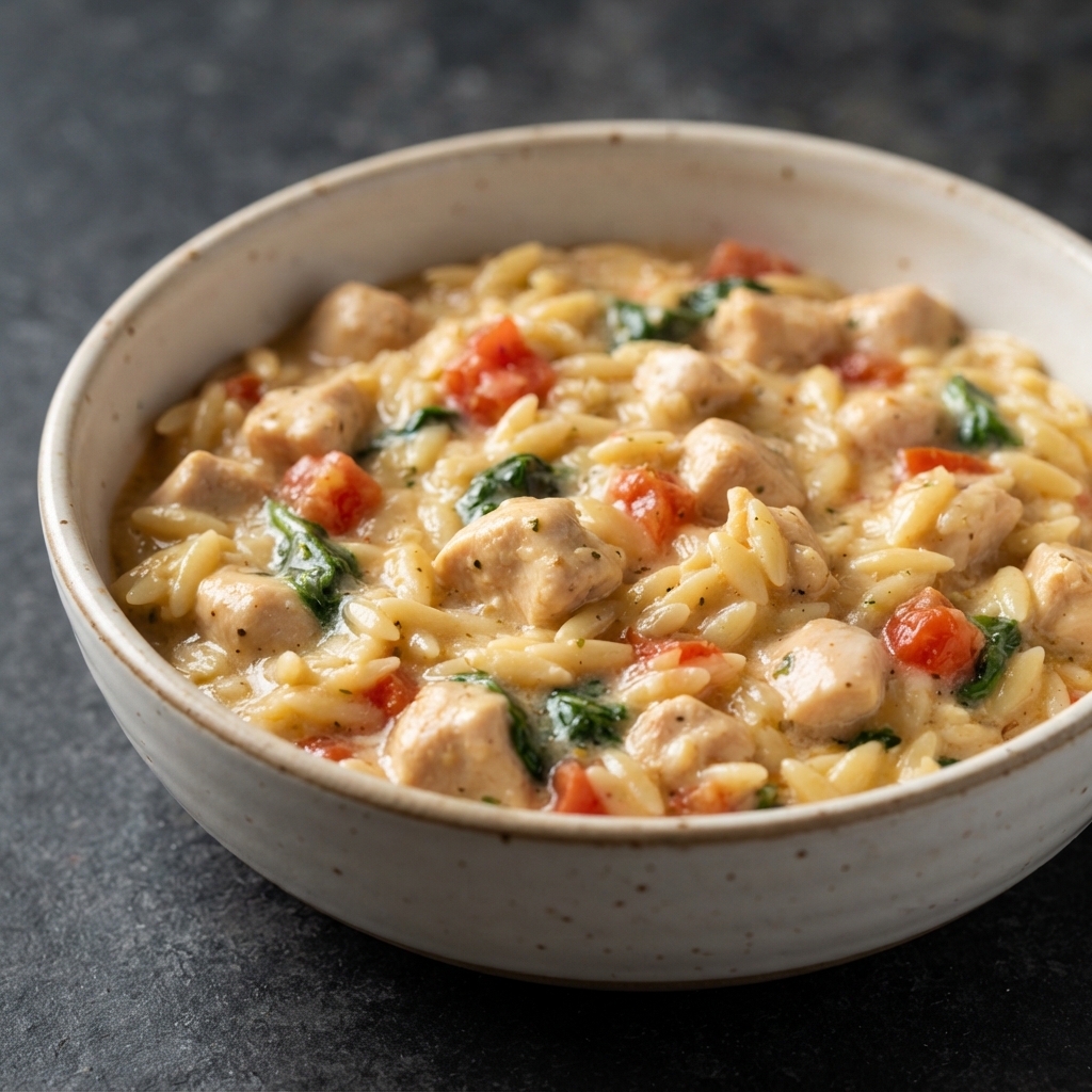 Slow Cooker Boursin Chicken with Orzo Pasta