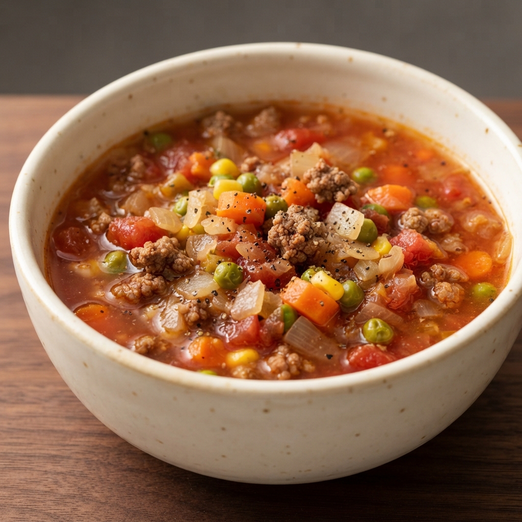 Easy Vegetable Beef Soup with Ground Beef