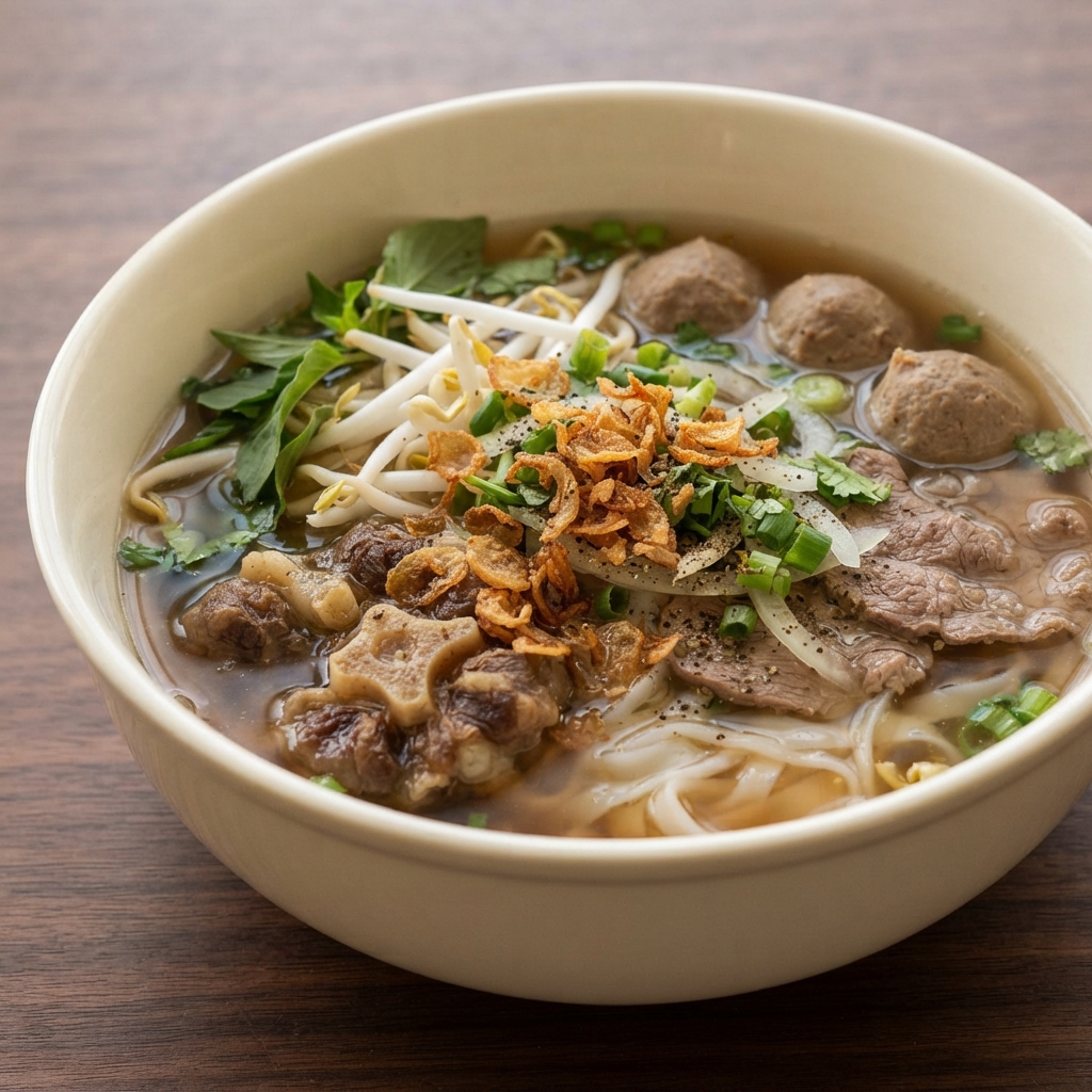 Traditional Oxtail Pho Noodle Soup