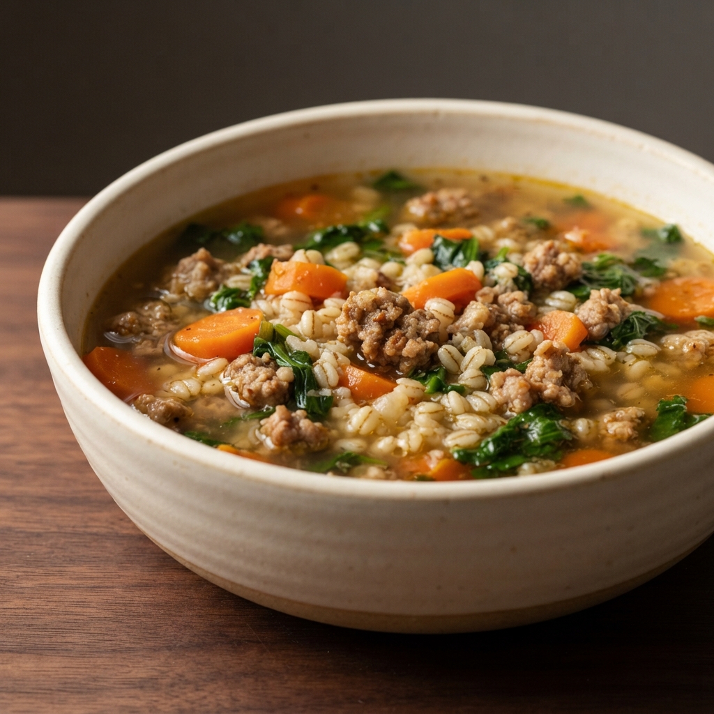 Italian Sausage and Barley Slow-Cooker Soup