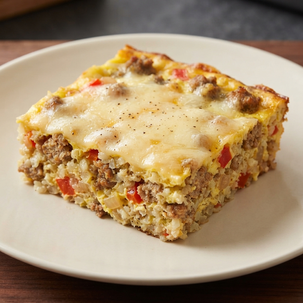 Breakfast Casserole with Cauliflower Rice