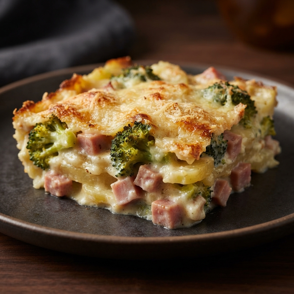 Broccoli, Ham, and Potato Bake