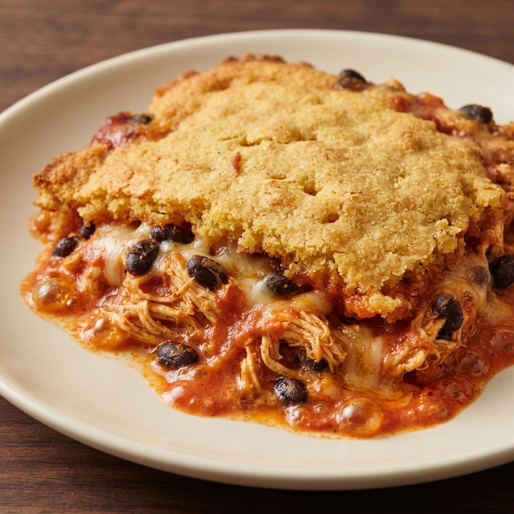 Cupboard Clean-Out Chicken Enchilada Bake