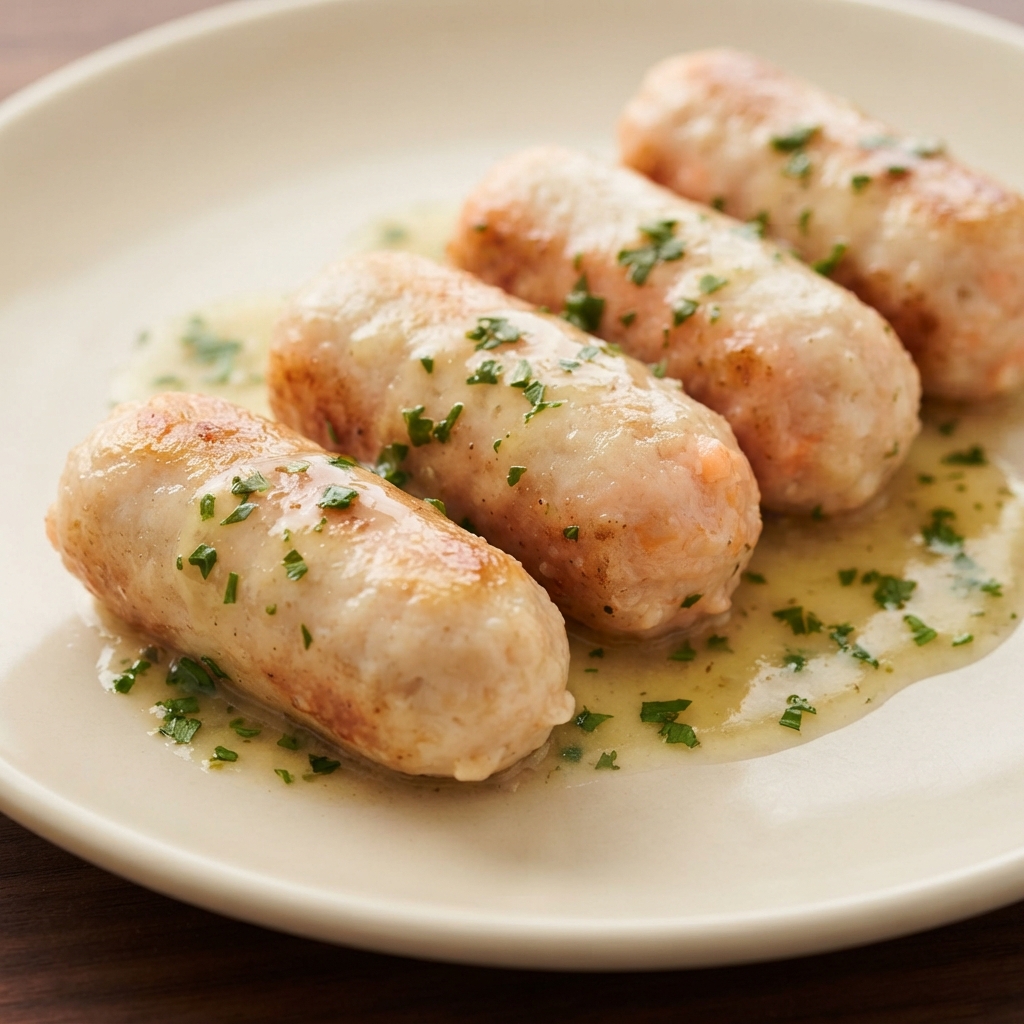Mixed Seafood Sausages with Lemon-Butter Pan Sauce