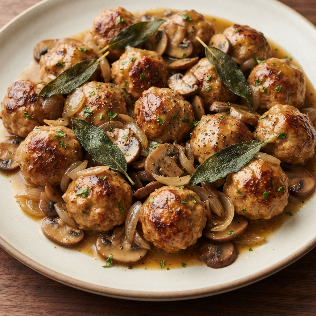 Marsala Mushroom Chicken Meatballs