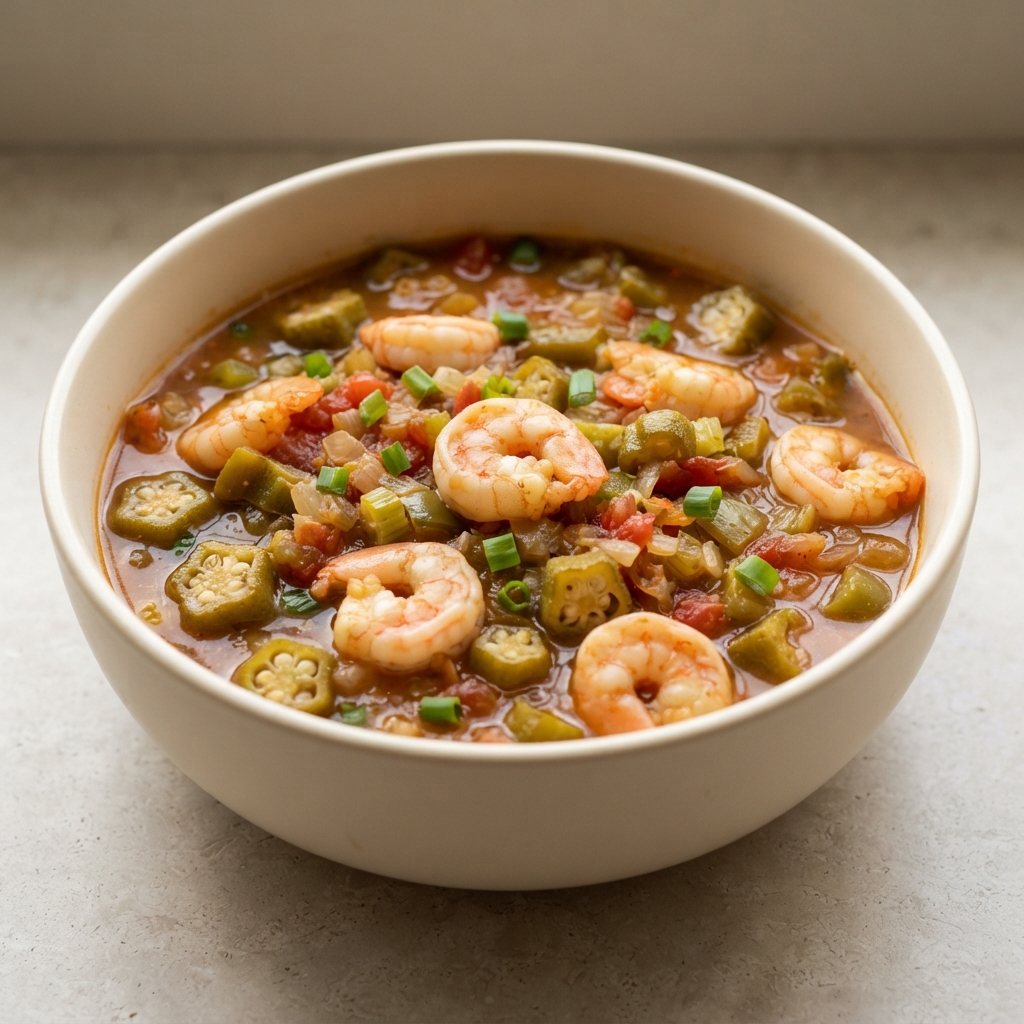 Okra and Shrimp Gumbo Stew