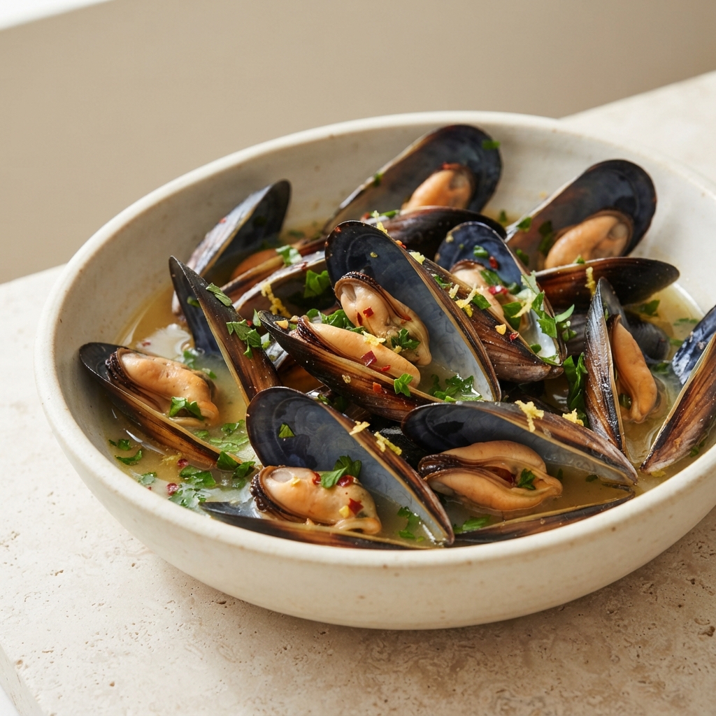 Wine-Steamed Mussels