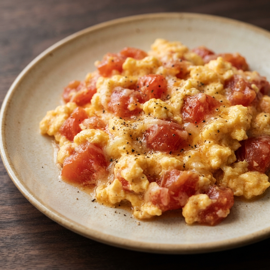 Tomato and Parmesan Egg Scramble