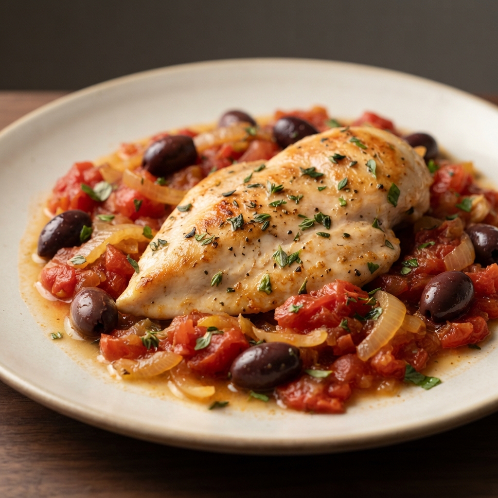 Tomato-Olive Herbed Chicken
