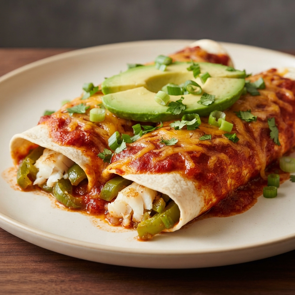 Savory Halibut Enchiladas