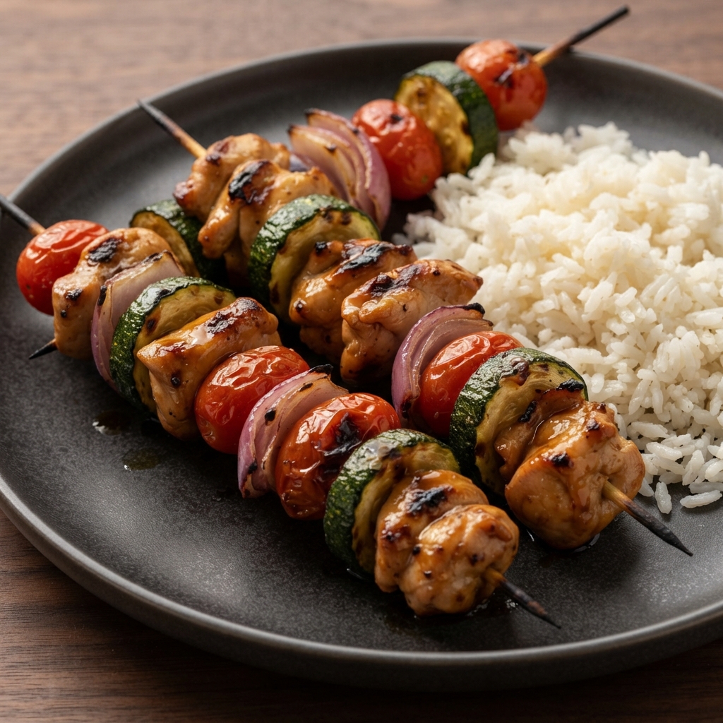 Teriyaki Chicken Skewers with Vegetables